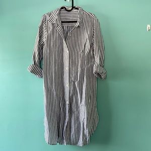 Size M J Crew striped button down top. Dress or beach cover up.
